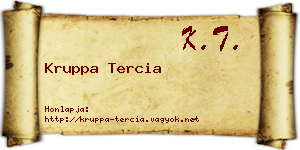 Kruppa Tercia névjegykártya